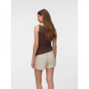 Camisetas Mujer Camiseta VERO MODA Kira Boat Neck Chocolate Martini