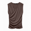 Camisetas Mujer Camiseta VERO MODA Kira V-neck Chocolate Martini