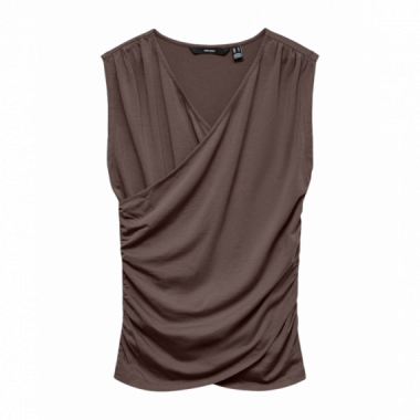 Camisetas Mujer Camiseta VERO MODA Kira V-neck Chocolate Martini
