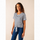 Camisetas Mujer Camiseta SAINT JAMES Mistral Neige / Marine