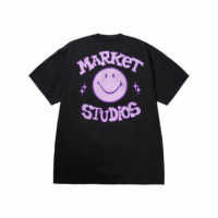 Camisetas Hombre Camiseta MARKET STUDIOS Smiley Old School Black