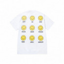 Camisetas Hombre Camiseta MARKET STUDIOS Smiley Mood White