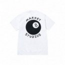 Camisetas Hombre Camiseta MARKET STUDIOS Eight Ball White