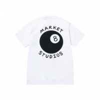 Camisetas Hombre Camiseta MARKET STUDIOS Eight Ball White