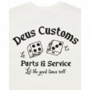 Camisetas Hombre Camiseta DEUS EX MACHINA Knucklebones Muscle Dirty White