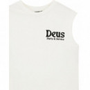 Camisetas Hombre Camiseta DEUS EX MACHINA Knucklebones Muscle Dirty White