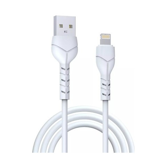 DEVIA Cable Datos Lightning A USB A 2.4A 1Mtr Blanco Kintone Series