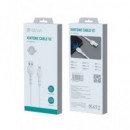 DEVIA Cable Datos Lightning A USB A 2.4A 1Mtr Blanco Kintone Series