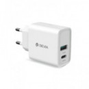 DEVIA Cargador Red Tipo C Y Usb A 20W PD+QC 5V 3A