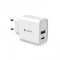 DEVIA Cargador Red Tipo C y USB a 20W Pd+qc 5V 3A