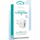 DEVIA Cargador Red Tipo C Y Usb A 20W PD+QC 5V 3A