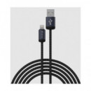 DEVIA Cable Datos Lightning a Usb A 2Mtrs Negro