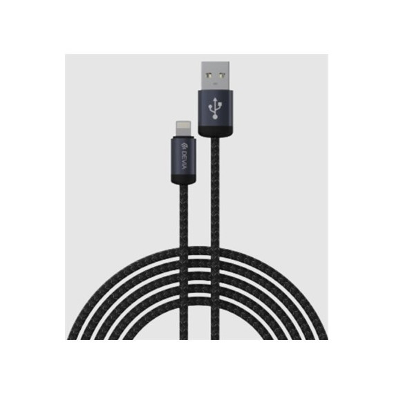 DEVIA Cable Datos Lightning a Usb A 2Mtrs Negro
