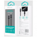 DEVIA Cable Datos TIpo C a LIghtning 27W 2Mtrs Nylon Negro