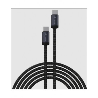 DEVIA Cable Datos Tipo C M/M 60W Nylon 2mtrs Negro