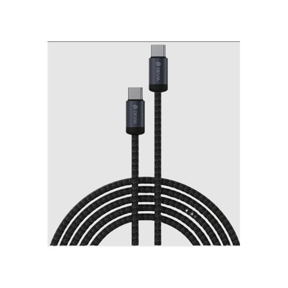 DEVIA Cable Datos Tipo C M/m 60W Nylon 2MTRS Negro