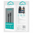 DEVIA Cable Datos Tipo C M/m 60W Nylon 2MTRS Negro