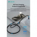 DEVIA Cable Datos Tipo C M/m 60W Nylon 2MTRS Negro