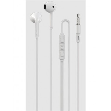 DEVIA Auricular De Cable MIni Jack 3.5mm Con Microfono Blanco