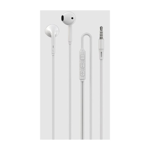 DEVIA Auricular De Cable MIni Jack 3.5mm Con Microfono Blanco