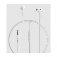 DEVIA Auricular de Cable Mini Jack 3.5MM con Microfono Blanco