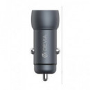 DEVIA Cargador Coche TIpo C+Usb A 48W Negro
