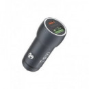 DEVIA Cargador Coche TIpo C+Usb A 48W Negro
