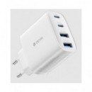 DEVIA Adaptador Corriente 2xUsb A+2xTIpo C 40W Blanco