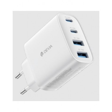 DEVIA Adaptador Corriente 2xUsb A+2xTIpo C 40W Blanco