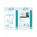 DEVIA Adaptador Corriente 2xUsb A+2xTIpo C 40W Blanco