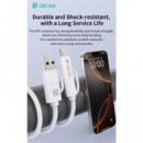 DEVIA Cable Datos Tipo C M/M Con Adaptador LIghtning y Usb A 60W 1.2Mtrs Blanco
