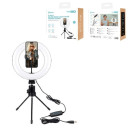 UNICO Tripode con Aro de Luz  BR1485 8 Diametro 20CM para Movil USB Negro