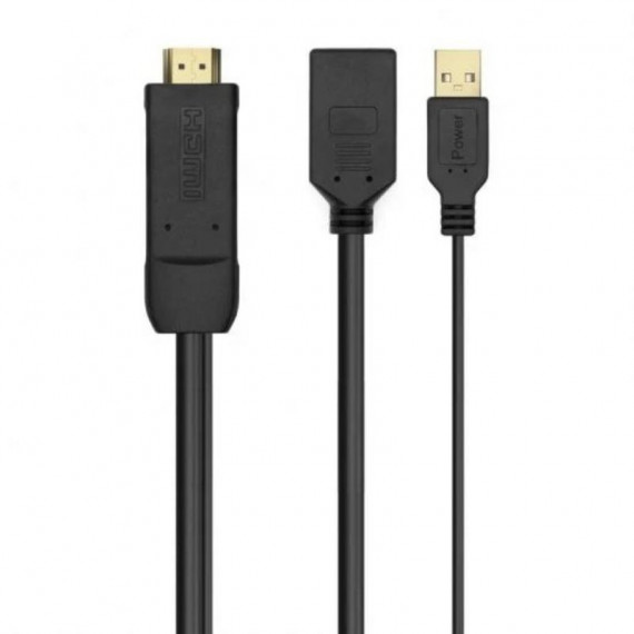 Cable Conversor Activo AISENS HDMI 2.0 Macho a DisplayPort 1.2 Hembra 4K@60Hz con Alimentación USB, 10cm