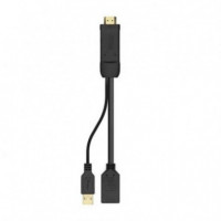 Cable Conversor Activo AISENS HDMI 2.0 Macho a Displayport 1.2 Hembra 4K@60HZ con Alimentación Usb, 10CM