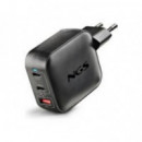 Cargador de Pared NGS 100W 2xUSB-C 1xUSB-A Negro (BUD100WTINY)