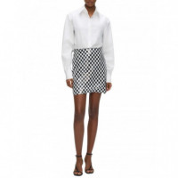 KARL LAGERFELD - Checkerboard Sequin Skirt - 101 - B3W12022/101