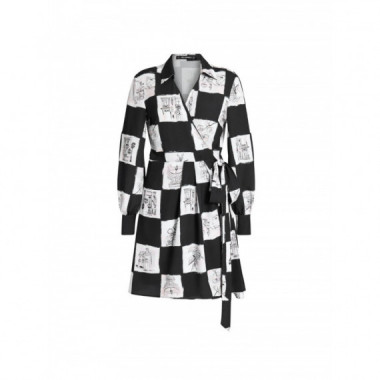 KARL LAGERFELD - Printed Fluid Wrap Dress - A48 - B3W13028/A48