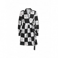 KARL LAGERFELD - Printed Fluid Wrap Dress - A48 - B3W13028/A48