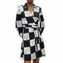 KARL LAGERFELD - Printed Fluid Wrap Dress - A48 - B3W13028/A48