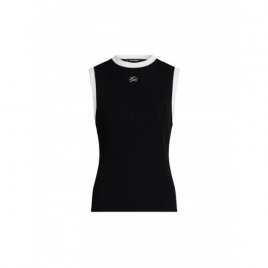 KARL LAGERFELD - Contrast Knit Tank Top - 998 - B3W18042/998