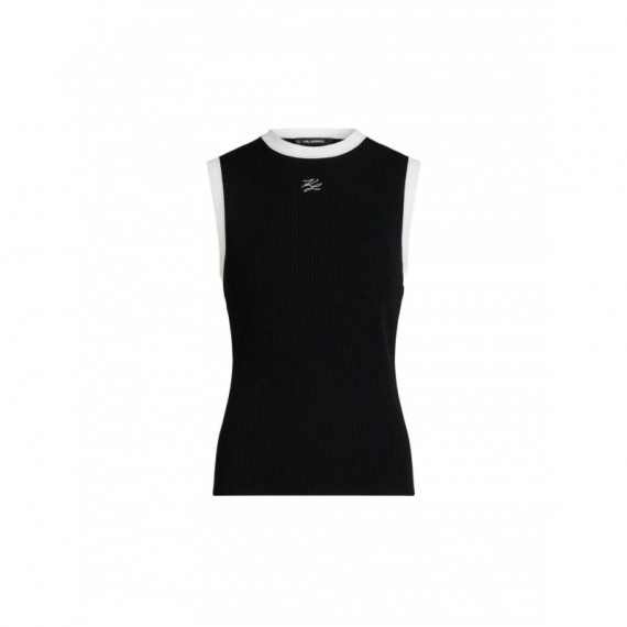 KARL LAGERFELD - Contrast Knit Tank Top - 998 - B3W18042/998
