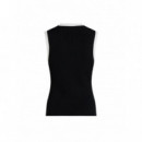 KARL LAGERFELD - Contrast Knit Tank Top - 998 - B3W18042/998