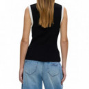 KARL LAGERFELD - Contrast Knit Tank Top - 998 - B3W18042/998
