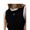 KARL LAGERFELD - Contrast Knit Tank Top - 998 - B3W18042/998
