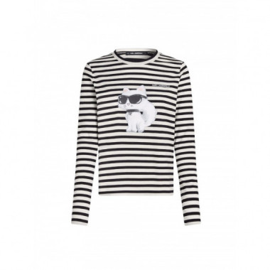 KARL LAGERFELD - Ikon Aquarelle C Lslv Top - 1VE - B3W17043/1VE