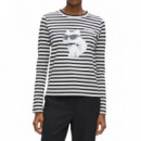 KARL LAGERFELD - Ikon Aquarelle C Lslv Top - 1VE - B3W17043/1VE