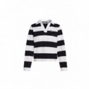 KARL LAGERFELD - Ikon Stripe Lslv Polo - A44 - B3W17041/A44