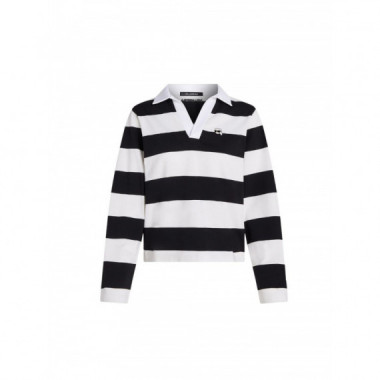KARL LAGERFELD - Ikon Stripe Lslv Polo - A44 - B3W17041/A44