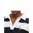 KARL LAGERFELD - Ikon Stripe Lslv Polo - A44 - B3W17041/A44