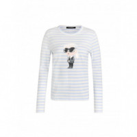 KARL LAGERFELD - Ikon Aquarelle C Lslv Top - B61 - B3W17043/B61 - Guanxe Atlantic Marketplace